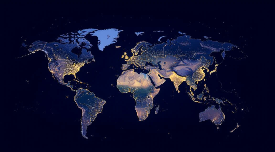 the Earth woven with lights — one human family